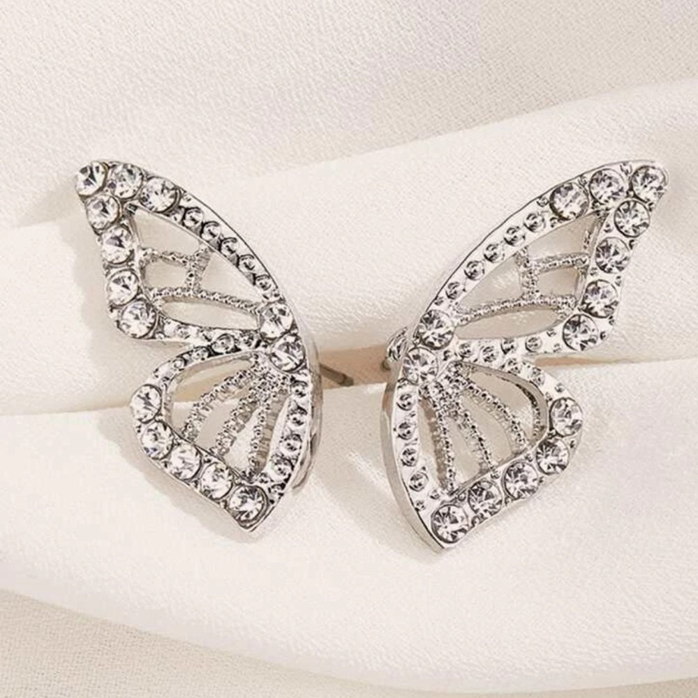 Rhinestone Butterfly Wing Studs
